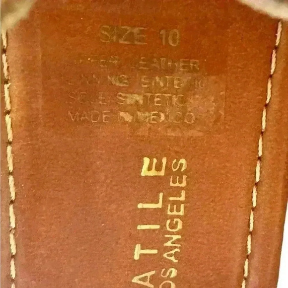 Very Volatile Los Angeles Brown Leather Huaraches Style Wedge Heel Sandals 10 - Picture 3 of 7